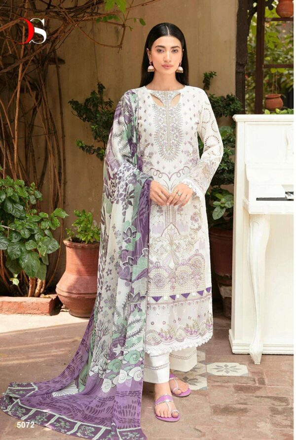 Premium Rayon Pakistani Unstitched Suit With Heavy Embroidery & Chiffon Dupatta