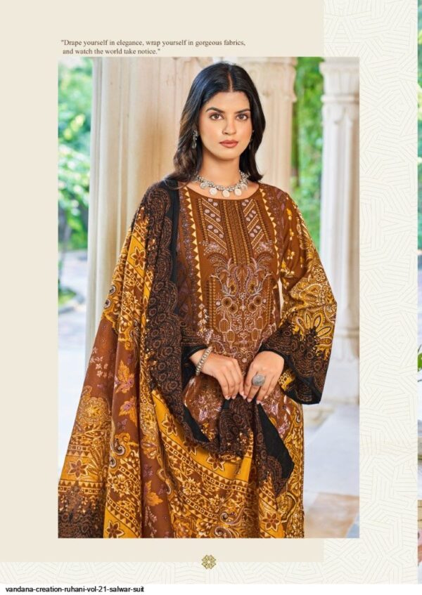 Brownish Cotton Digital Print  Salwar Kameez With Cotton Dupatta