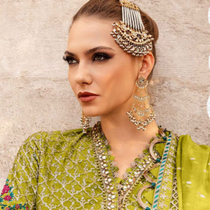 Beautiful Mehndi Green Organza Unstitched Salwar Suit