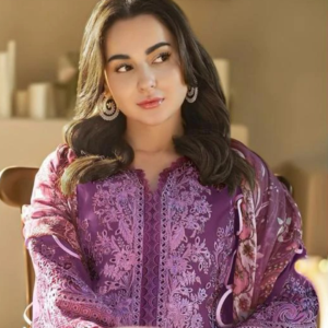 Hania Amir Inspired Wine Berry Unstitched Cotton Salwar Kameez