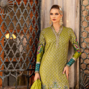 Buy Mehndi Green Organza Pakistani Salwar Suit