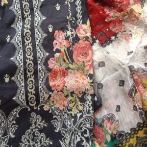 Get Beautiful Shimmer Black Floral Print Salwar Suit