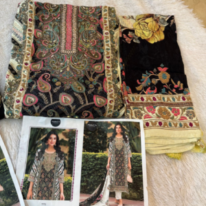 Stunning Off White Muslin Digital Printed Salwar Suit with Hand Aari Work