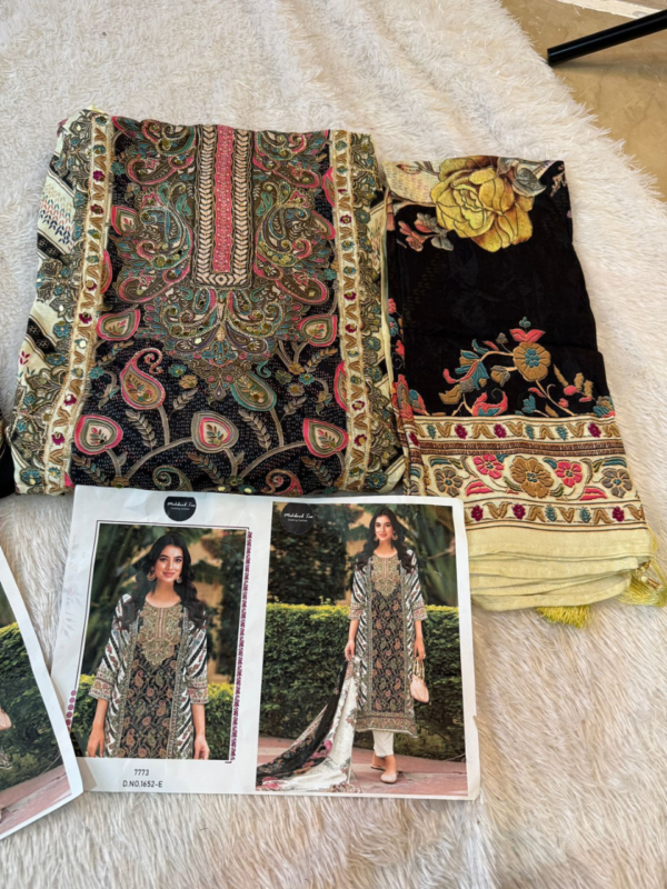 Stunning Off White Muslin Digital Printed Salwar Suit with Hand Aari Work