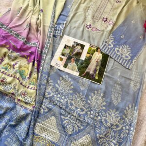Blue Shaded Cambric Cotton Chikankari Salwar Suit
